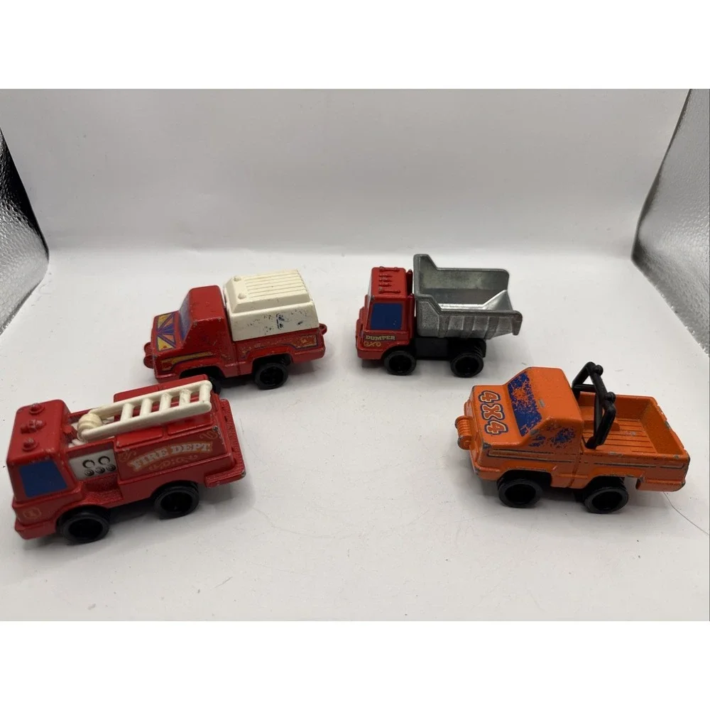 Vintage Lot of 4 Mattel Tonka Fire Trucks & Dumper Diecast Toy Vehicles 1979